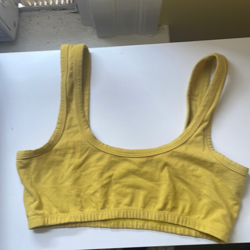 ARQ chartreuse wide strap bra